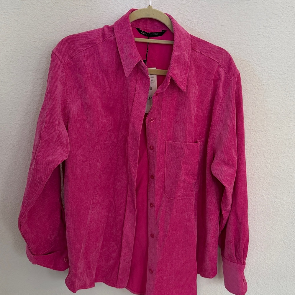 Zara Fuchsia Corduroy Shirt